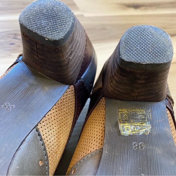 L’ARTISTE Bardot Brown Leather Shoes Oxford Heel Size 7.5 - Picture 8 of 8